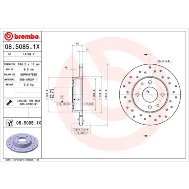 Brembo | Bremsscheibe | 08.5085.1X