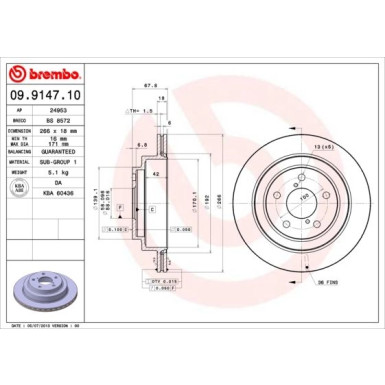 Brembo | Bremsscheibe | 09.9147.10