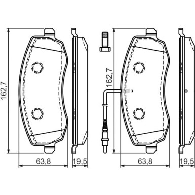 BOSCH | Bremsbelagsatz, Scheibenbremse | 0 986 494 385