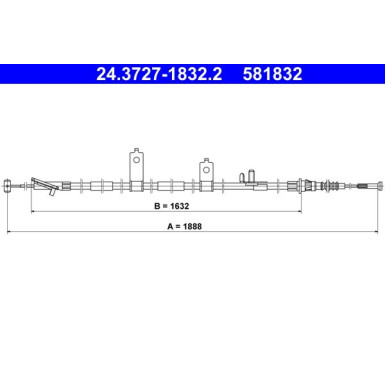 ATE | Seilzug, Feststellbremse | 24.3727-1832.2