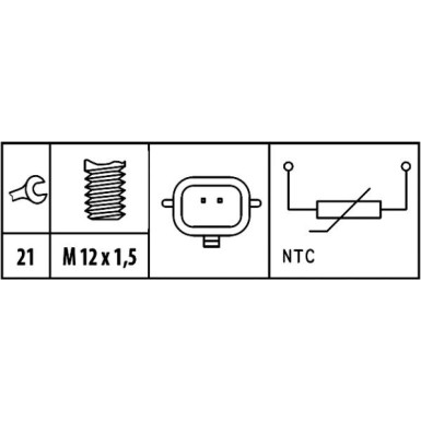 Hella | Sensor, Kühlmitteltemperatur | 6PT 009 309-471