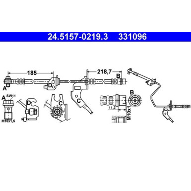 ATE | Bremsschlauch | 24.5157-0219.3