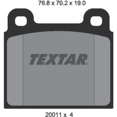 Textar | Bremsbelagsatz, Scheibenbremse | 2001104