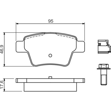 BOSCH | Bremsbelagsatz, Scheibenbremse | 0 986 494 605