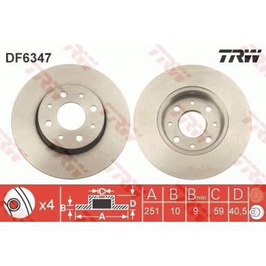 TRW | Bremsscheibe | DF6347