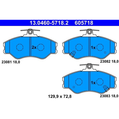 ATE | Bremsbelagsatz, Scheibenbremse | 13.0460-5718.2