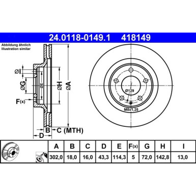 ATE | Bremsscheibe | 24.0118-0149.1