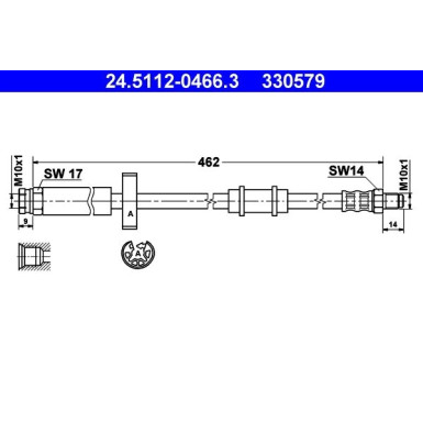 ATE | Bremsschlauch | 24.5112-0466.3