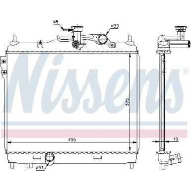 Nissens | Kühler, Motorkühlung | 67048