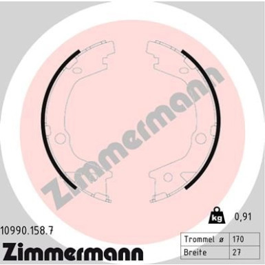 Zimmermann | Bremsbackensatz, Feststellbremse | 10990.158.7