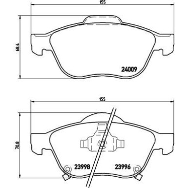 Brembo | Bremsbelagsatz, Scheibenbremse | P 83 043