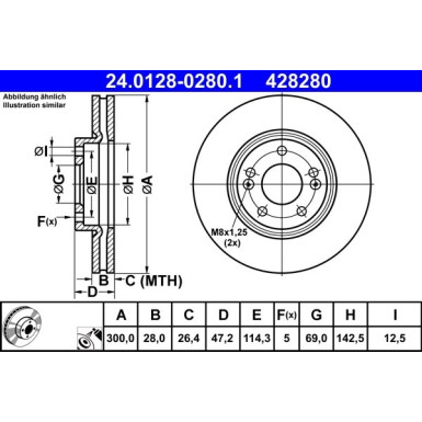 ATE | Bremsscheibe | 24.0128-0280.1