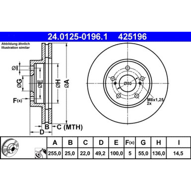 ATE | Bremsscheibe | 24.0125-0196.1