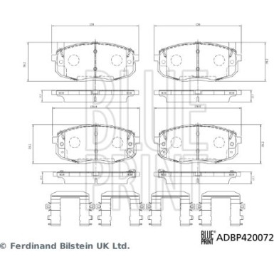 Blue Print | Bremsbelagsatz, Scheibenbremse | ADBP420072