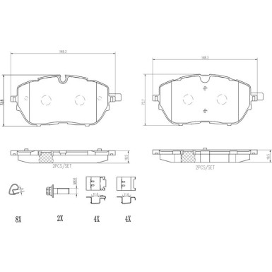 Brembo | Bremsbelagsatz, Scheibenbremse | P 61 128