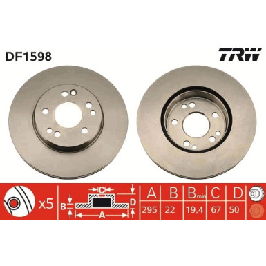 TRW | Bremsscheibe | DF1598