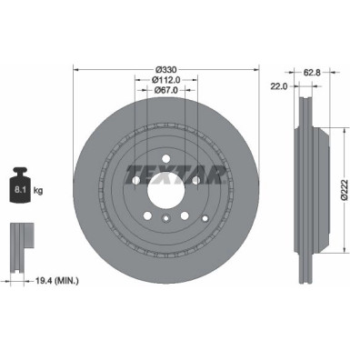 Textar | Bremsscheibe | 92150903