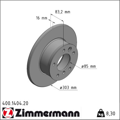 Zimmermann | Bremsscheibe | 400.1404.20