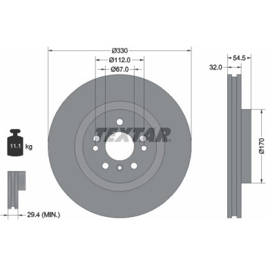 Textar | Bremsscheibe | 92260405