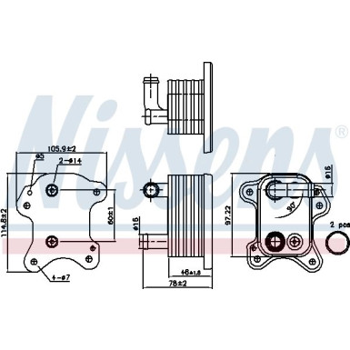 Nissens | Ölkühler, Motoröl | 90801
