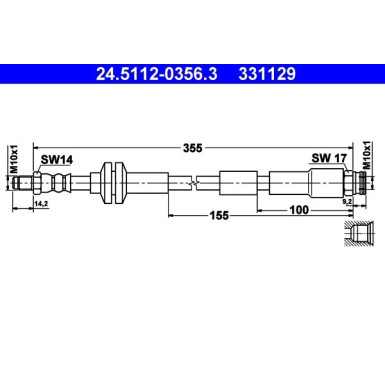 ATE | Bremsschlauch | 24.5112-0356.3