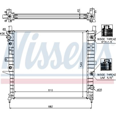 Nissens | Kühler, Motorkühlung | 62788A