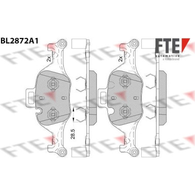 FTE | Bremsbelagsatz, Scheibenbremse | 9011112