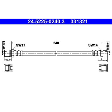 ATE | Bremsschlauch | 24.5225-0240.3