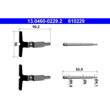 ATE | Zubehörsatz, Scheibenbremsbelag | 13.0460-0229.2