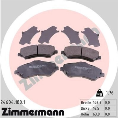 Zimmermann | Bremsbelagsatz, Scheibenbremse | 24604.180.1