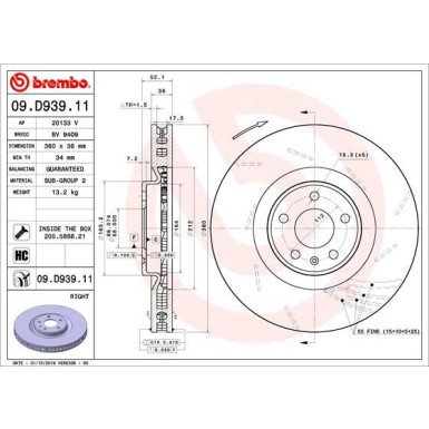 Brembo | Bremsscheibe | 09.D939.11