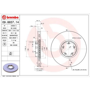 Brembo | Bremsscheibe | 09.8837.14