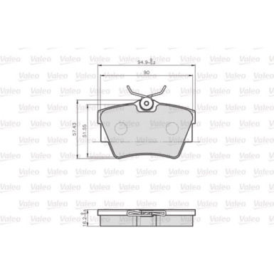 Valeo | Bremsbelagsatz, Scheibenbremse | 872748