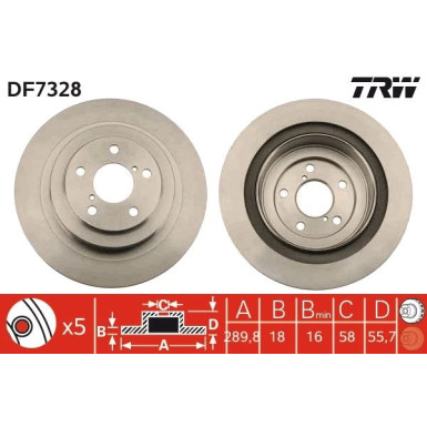 TRW | Bremsscheibe | DF7328