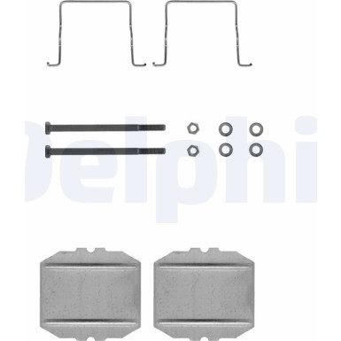 Delphi | Zubehörsatz, Scheibenbremsbelag | LX0122
