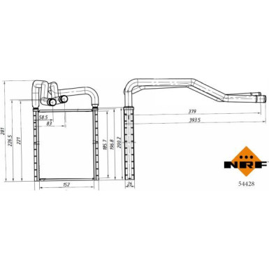 NRF | Wärmetauscher, Innenraumheizung | 54428