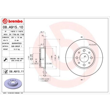 Brembo | Bremsscheibe | 08.A915.11