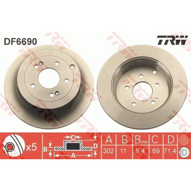 TRW | Bremsscheibe | DF6690