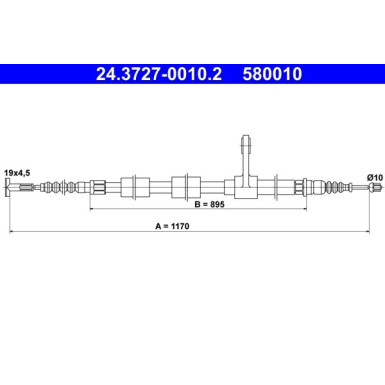 ATE | Seilzug, Feststellbremse | 24.3727-0010.2