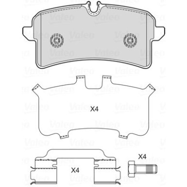 Valeo | Bremsbelagsatz, Scheibenbremse | 601753