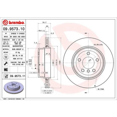 Brembo | Bremsscheibe | 09.9573.11