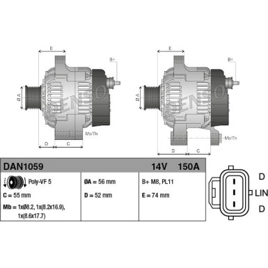 Denso | Generator | DAN1059