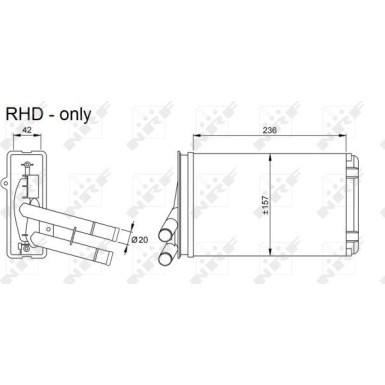 NRF | Wärmetauscher, Innenraumheizung | 54302