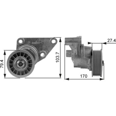 Gates | Spannrolle, Keilrippenriemen | T38158