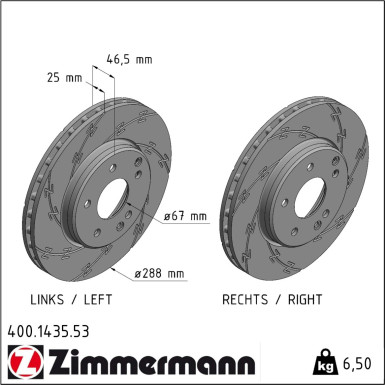 Zimmermann | Bremsscheibe | 400.1435.53