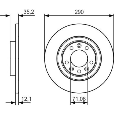 BOSCH 0 986 479 C25 Bremsscheibe 290x12mm, 5x108, voll, beschichtet, hochgekohlt