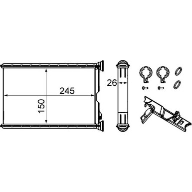 Mahle | Wärmetauscher, Innenraumheizung | AH 242 000S