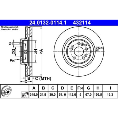 ATE | Bremsscheibe | 24.0132-0114.1