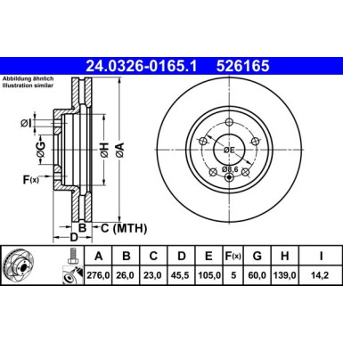 ATE | Bremsscheibe | 24.0326-0165.1