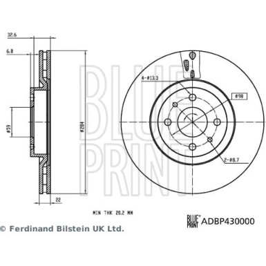 Blue Print | Bremsscheibe | ADBP430000